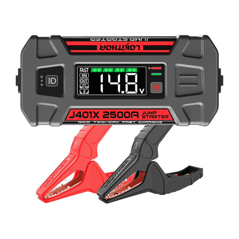 LOKITHOR J401X Jump Starter with display and clamps