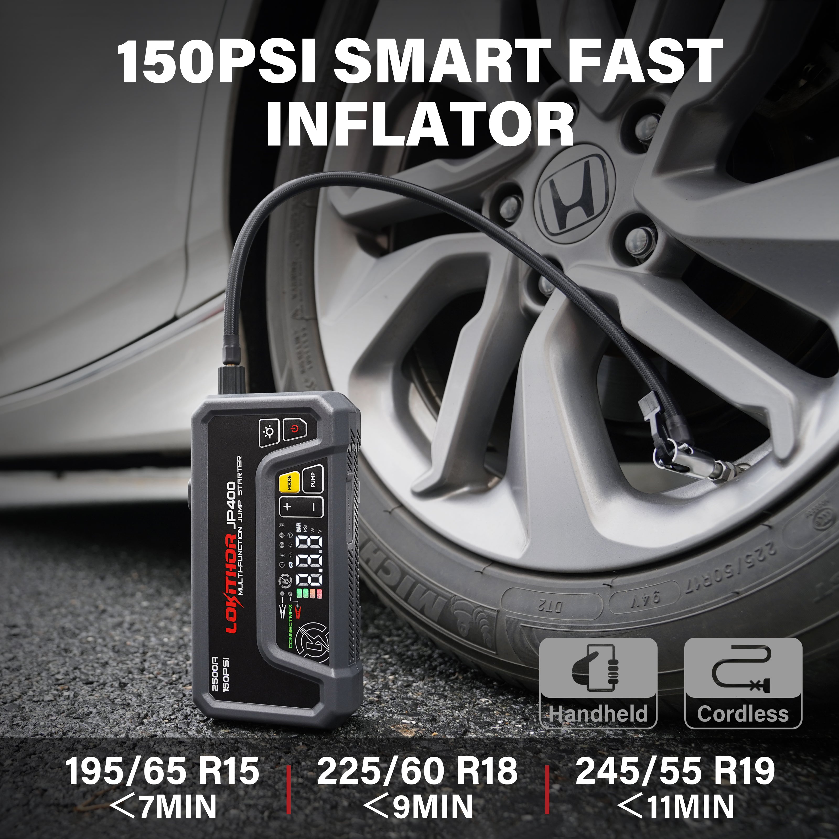 LOKITHOR JP400 Jump Starter with 150PSI smart inflator