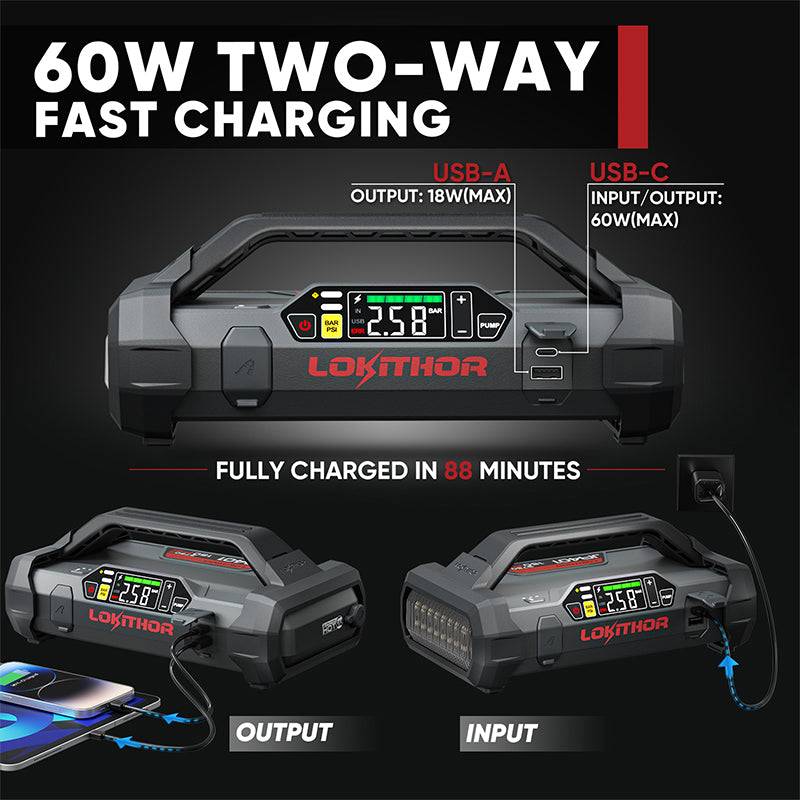 LOKITHOR JA401 60W two-way fast charging capability